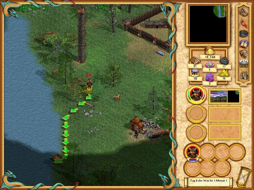 Heroes of Might and Magic IV: Winds of War (Windows) screenshot: The main hero of the barbarian campaign