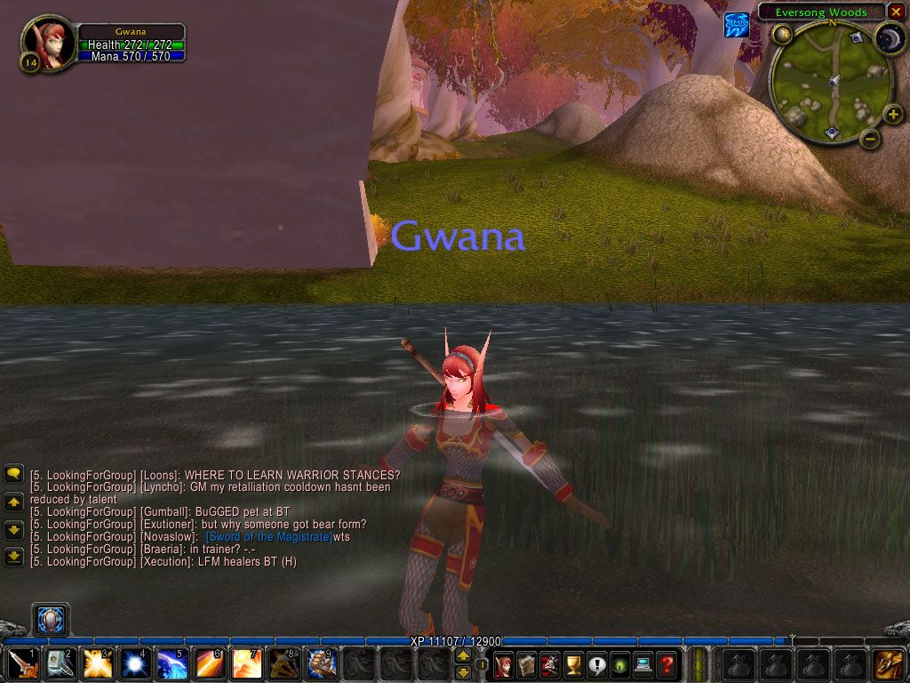 World of WarCraft: The Burning Crusade (Windows) screenshot: Swimming...