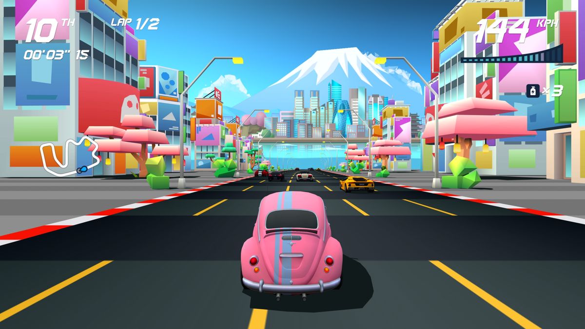 Horizon Chase Turbo: Rookie Series (PlayStation 4) screenshot: Tokyo track racing