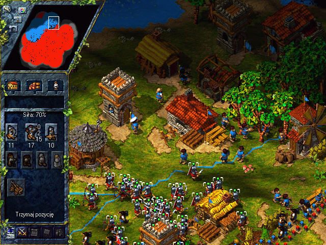 The Settlers III (Windows) screenshot: Enemies has no soldier - easy conquest.