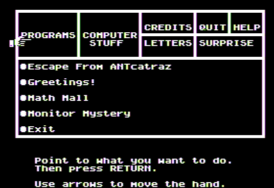 Microzine #23 (Apple II) screenshot: Main Menu