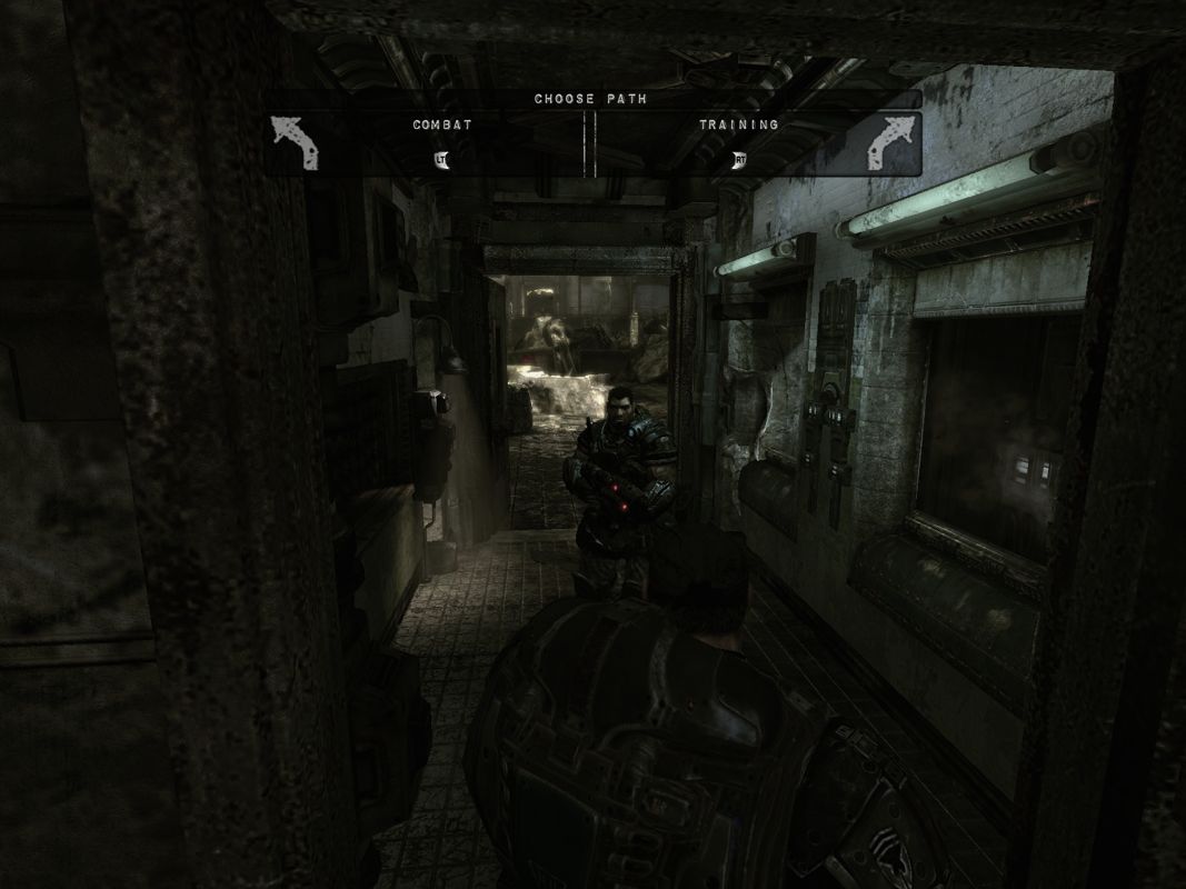 Gears of War (Windows) screenshot: Skip the tutorial or not - that's the question.