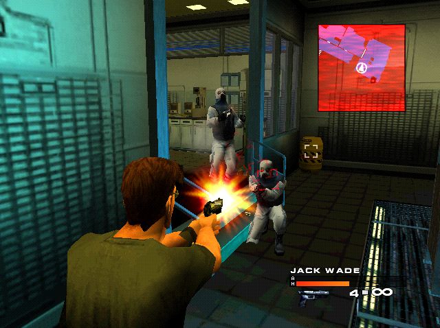 Headhunter (Dreamcast) screenshot: Change targets to eliminate the closer threat