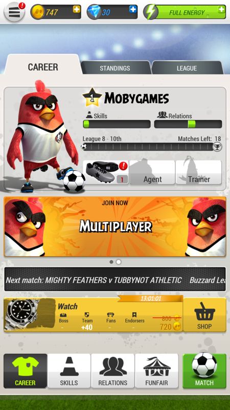 Screenshot of Angry Birds: Goal! (Android, 2016) - MobyGames