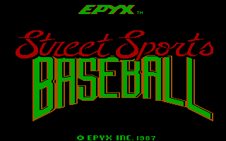 Street Sports Baseball (DOS) screenshot: Title screen