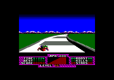 S.T.U.N. Runner (Amstrad CPC) screenshot: Curves
