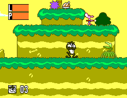 Taz-Mania (SEGA Master System) screenshot: Man eating plants and spear toting pink tribal mice.