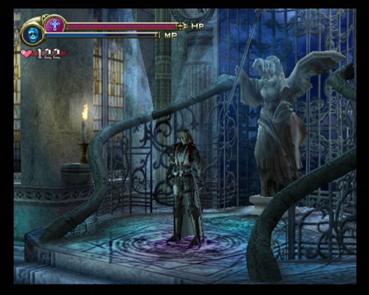 Castlevania: Lament of Innocence (PlayStation 2) screenshot: Leon standing in a save room.