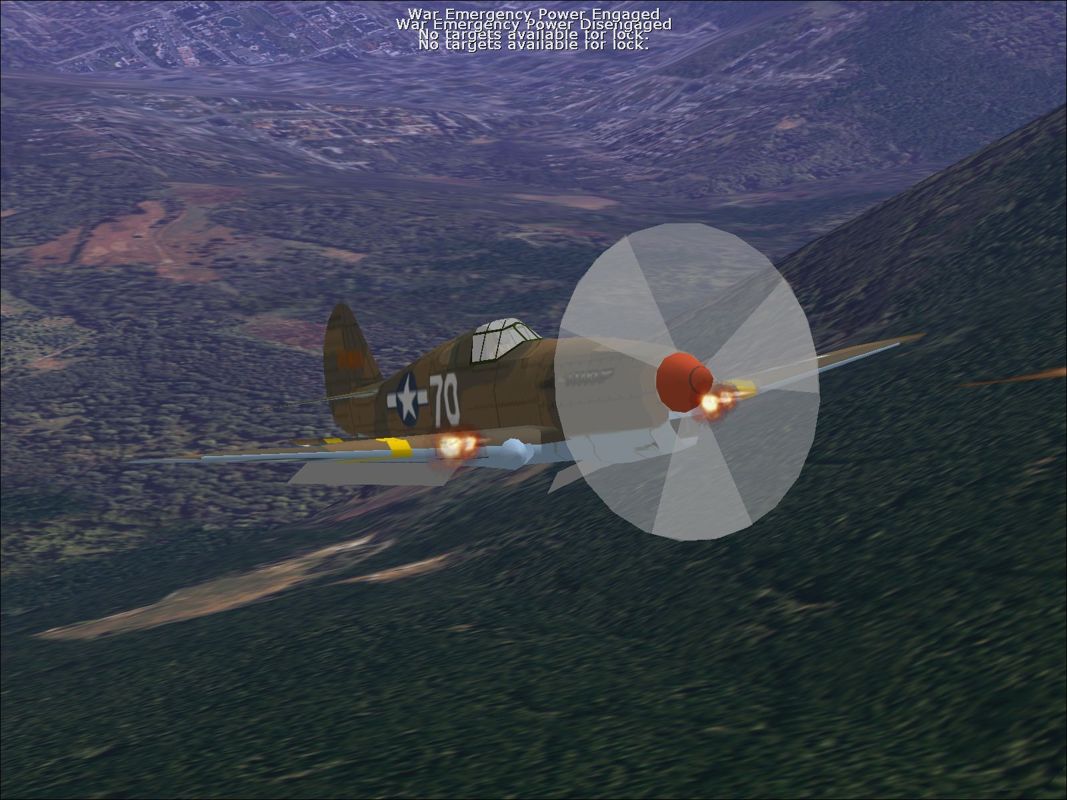 Tuskegee Fighters (Windows) screenshot: This is the Curtiss P40-L in flight