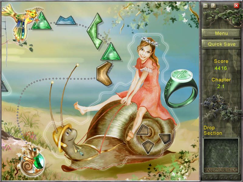 Charm Tale (Windows) screenshot: The girl on the snail.