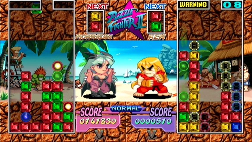 Super Puzzle Fighter II Turbo HD Remix (Xbox 360) screenshot: Ken's not even worried!