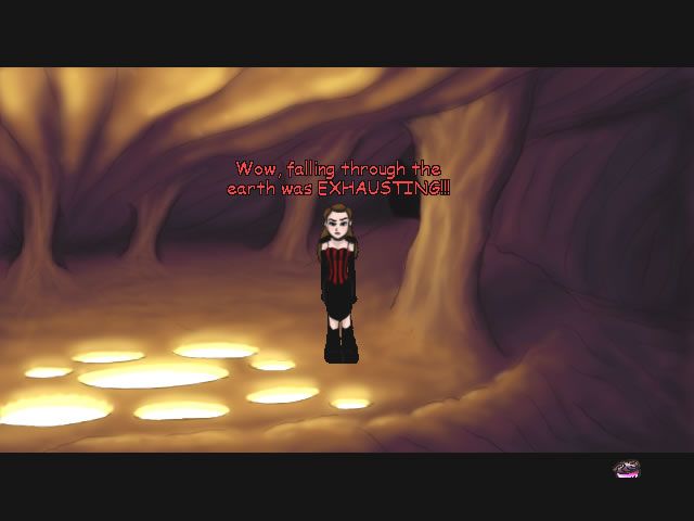 Principles of Evil: Volume II (Windows) screenshot: Rogi falls through a hole in the earth.