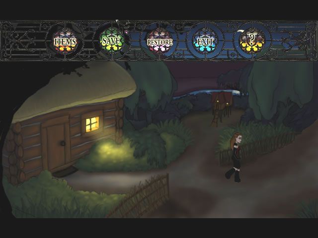 Principles of Evil: Volume II (Windows) screenshot: Outside, with the menu items shown.