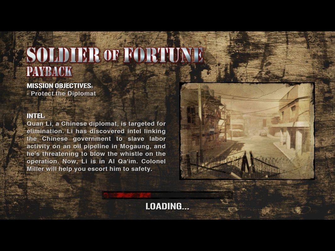 Soldier of Fortune: Payback (Windows) screenshot: Loading screen
