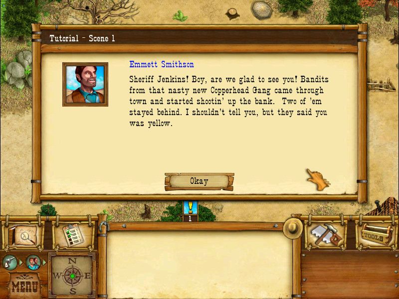 Westward (Windows) screenshot: Character dialogue box
