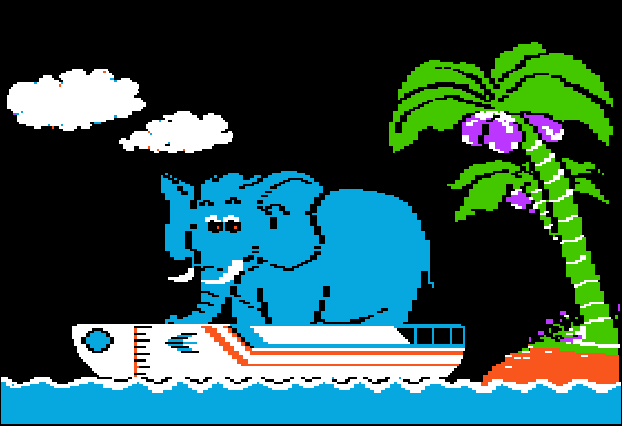 How to Weigh an Elephant (Apple II) screenshot: How to Weigh an Elephant - Elephant on the Boat