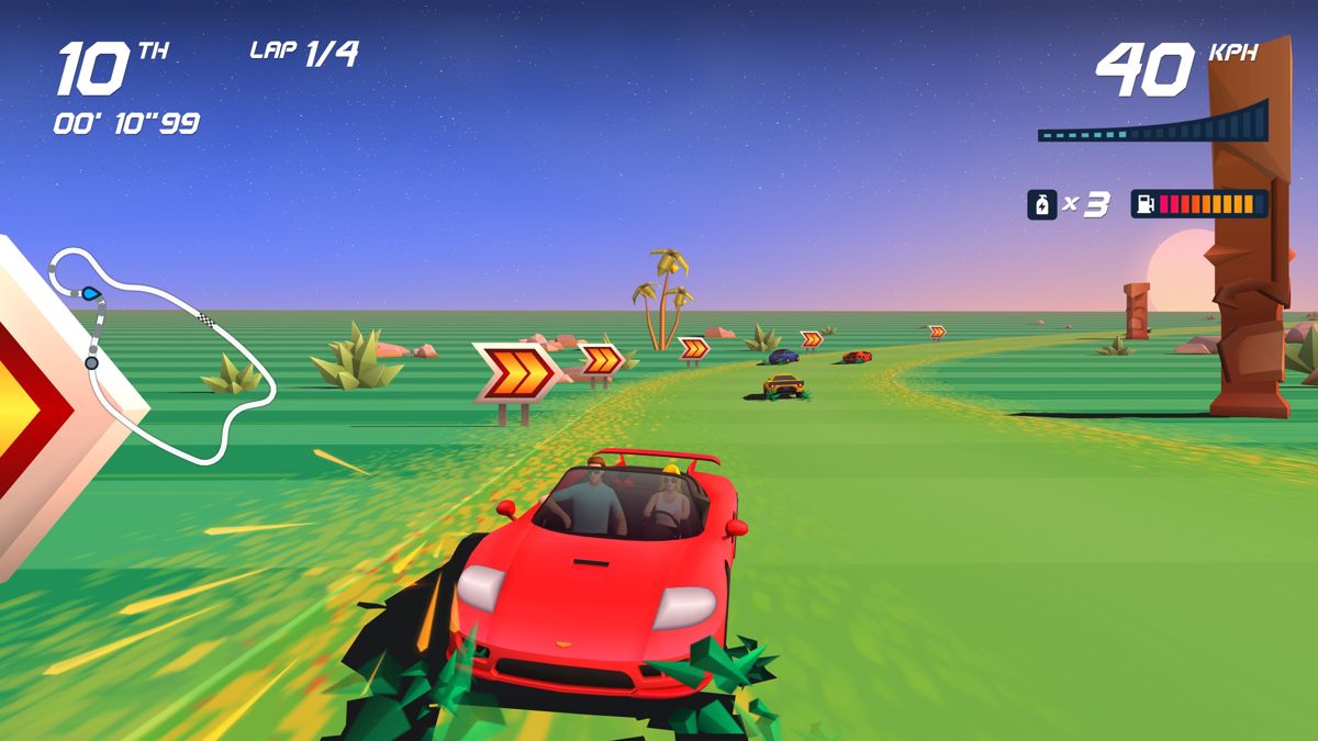 Horizon Chase Turbo: Summer Vibes (PlayStation 4) screenshot: Turning after collision