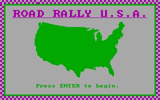 Road Rally U.S.A. (DOS) screenshot: Title screen 2