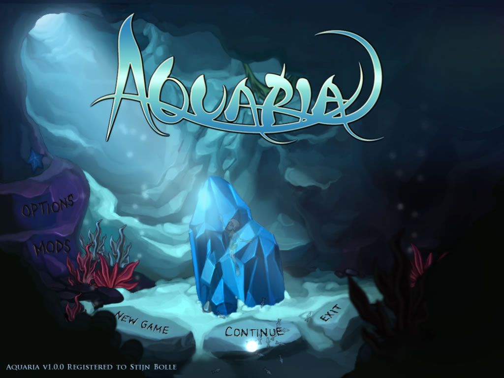 Aquaria (Windows) screenshot: Main menu