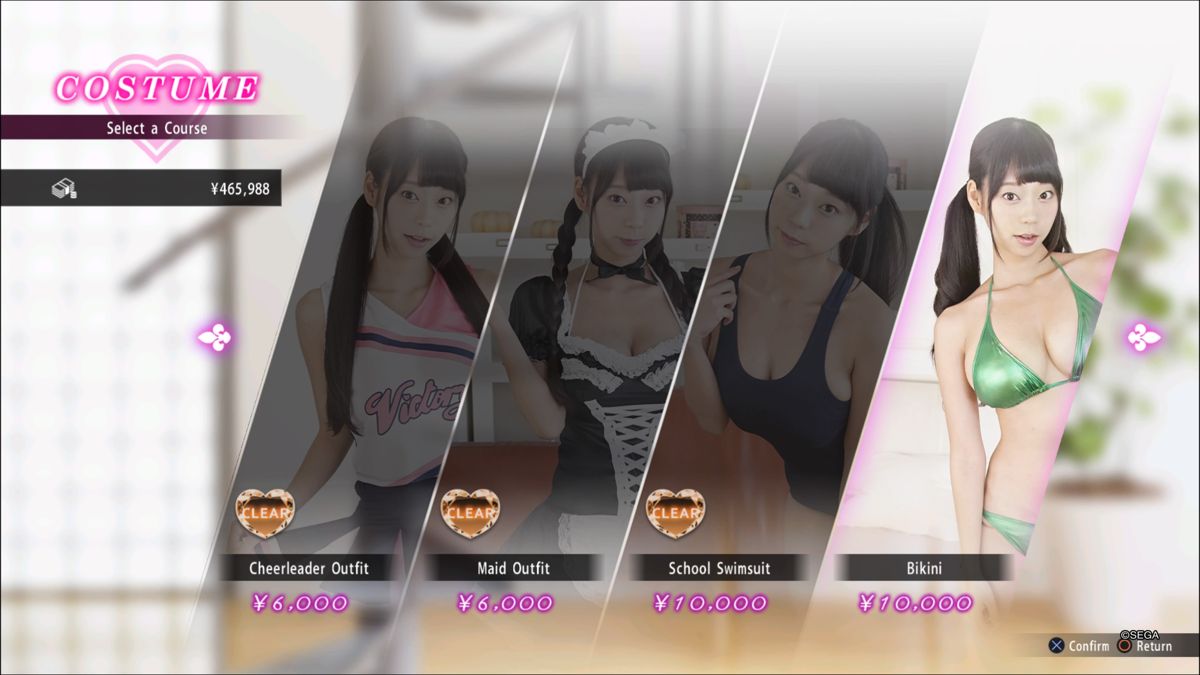 Yakuza: Kiwami 2 (PlayStation 4) screenshot: Each photo session model comes with a series of unlockable outfits
