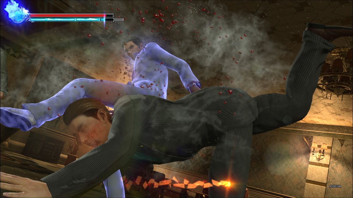 Yakuza: Kiwami 2 (PlayStation 4) screenshot: Kick in the teeth