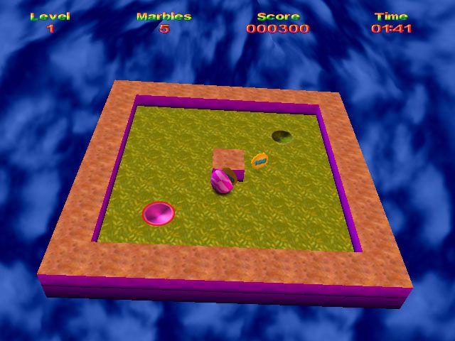 3D Marble Flip (Windows) screenshot: Tilting your way to the pickup items