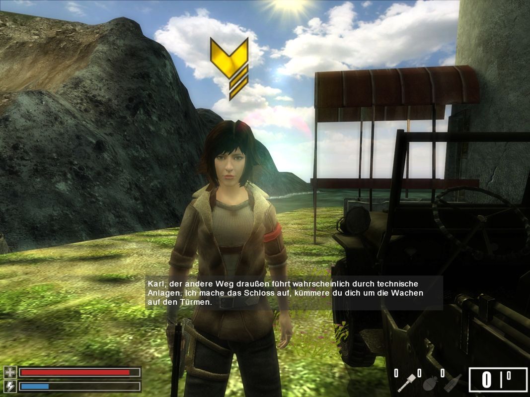 Crimes of War (Windows) screenshot: Maria helps you, more or less.