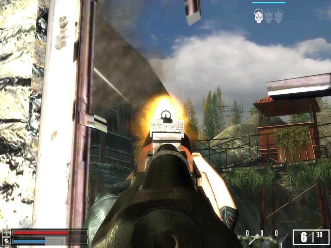Crimes of War (Windows) screenshot: Behind the muzzle flash is an enemy.