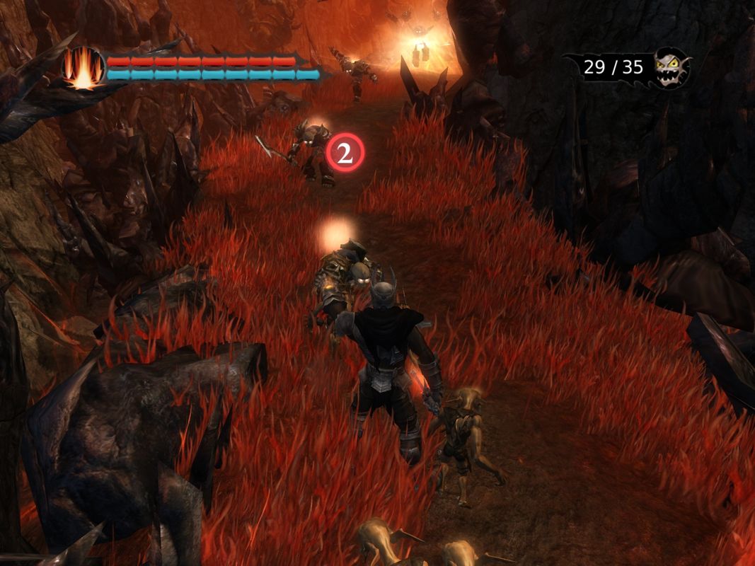 Overlord: Raising Hell (Windows) screenshot: The undead stand in the way of the Overlord.