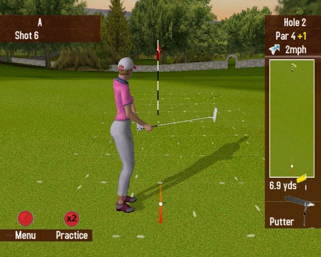 REALPLAY Golf (PlayStation 2) screenshot: Some more putting