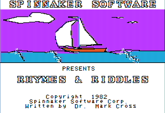 Rhymes & Riddles (Apple II) screenshot: Title Screen