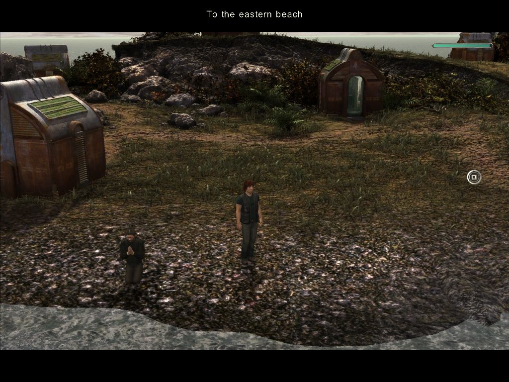 Next Life (Windows) screenshot: Eastern shore (and a praying man)