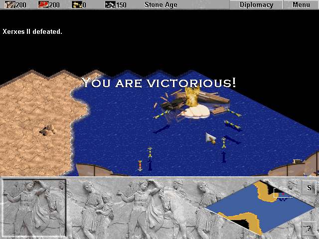 Age of Empires (Windows) screenshot: Victory for Athens!
