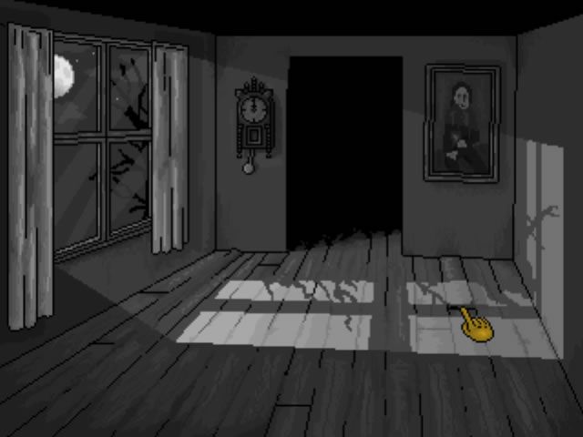 Speculum Mortis (Windows) screenshot: Moving upstairs, tracing the source of the piano music.
