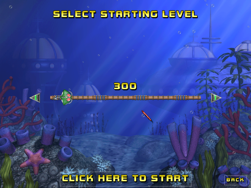 Water Bugs (Windows) screenshot: When you continue a game you can select the last stage you had left off at.