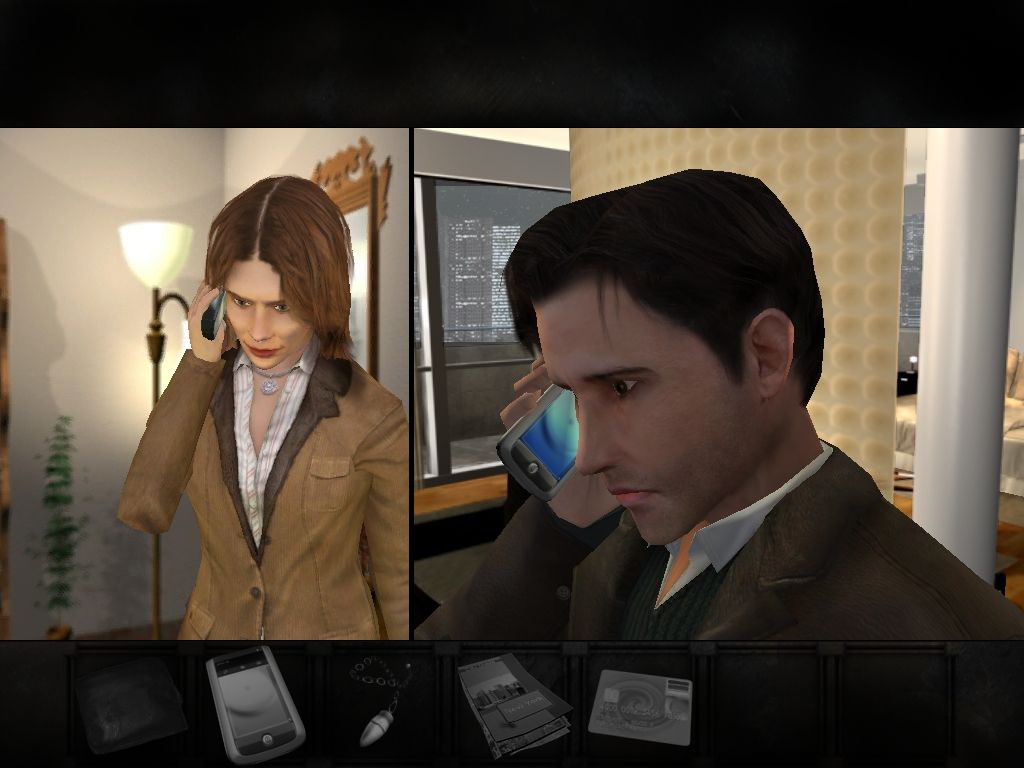 Overclocked: A History of Violence (Windows) screenshot: Chapter 1: calling Jack's wife.