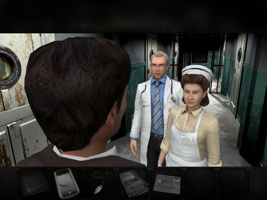 Overclocked: A History of Violence (Windows) screenshot: Chapter 1: talking to the doctor at the asylum.