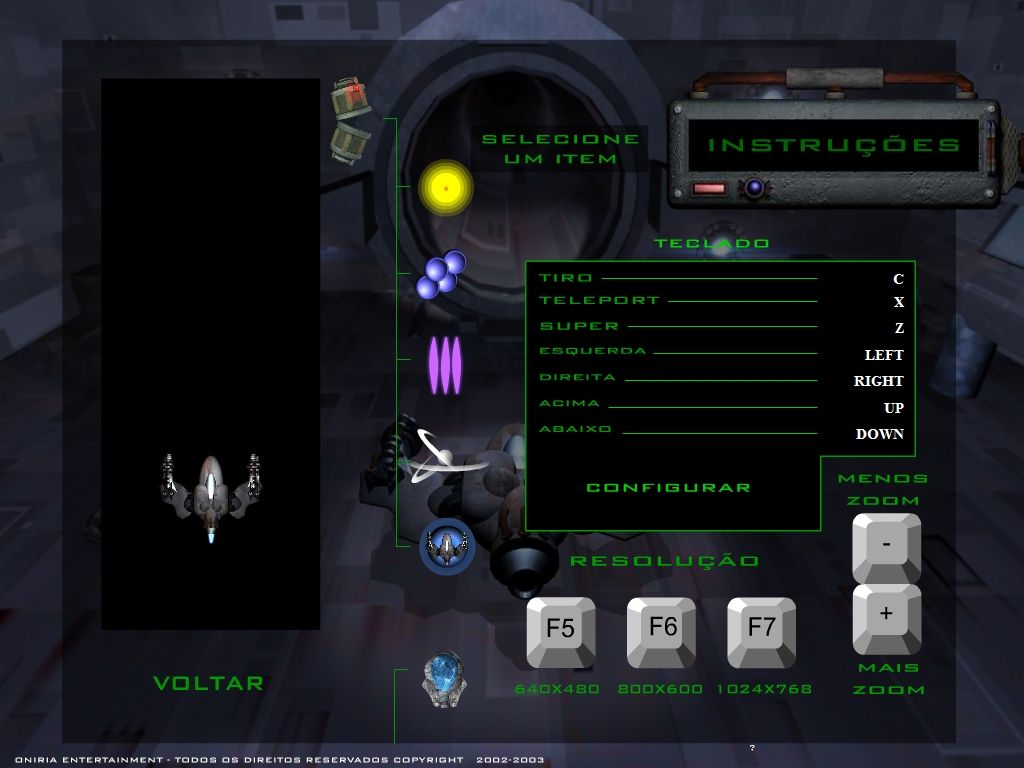 Space Shooter: Alpha Impact (Windows) screenshot: Instructions screen.