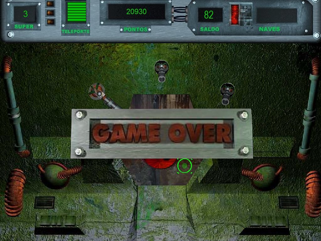 Space Shooter: Alpha Impact (Windows) screenshot: Game over.