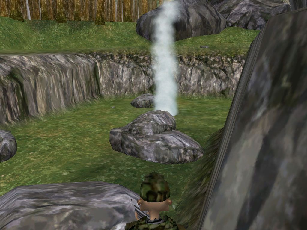 Hunt (Windows) screenshot: Watch out for the geyser
