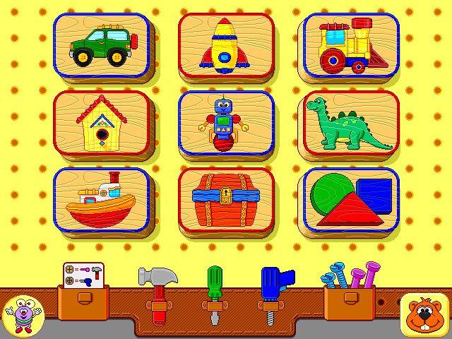 Fisher-Price Learning in Toyland (Windows) screenshot: All-in-1 Workshop-- select a project