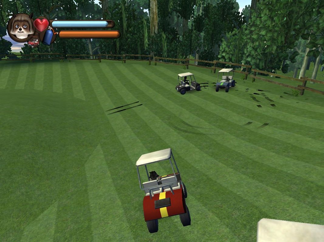 Over the Hedge (Windows) screenshot: Unlockable content - mini-game "Golfy Derby".