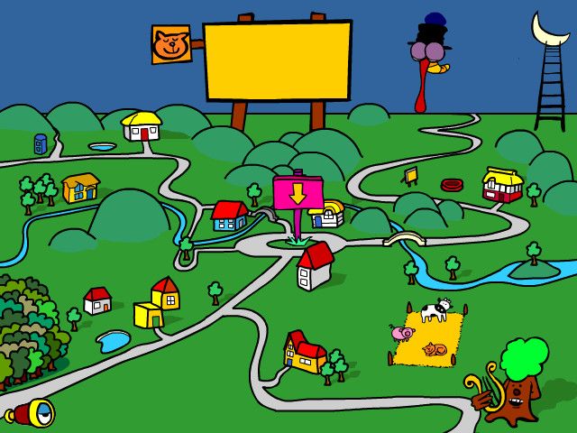 The Adventures of Mr. Tickle (Windows) screenshot: The town map