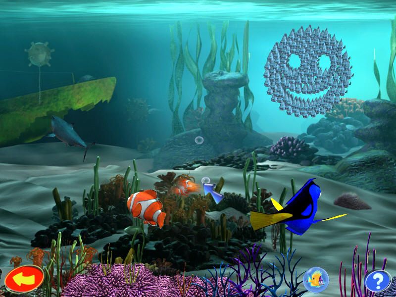 Disney•Pixar Finding Nemo: Nemo's Underwater World of Fun (Windows) screenshot: Choosing an activity from the hub-like area.