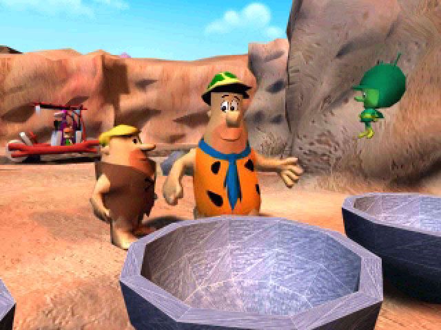 The Flintstones: Bedrock Bowling (Windows) screenshot: The Great Gazoo offers a solution