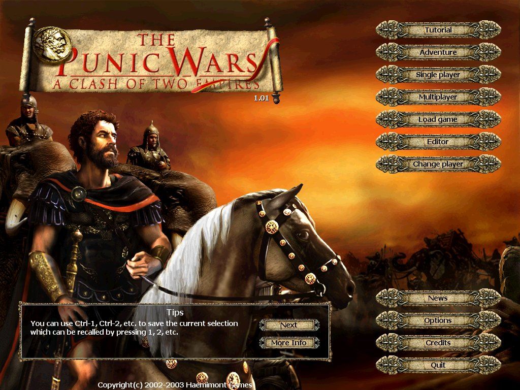 Nemesis of the Roman Empire (Windows) screenshot: Main menu