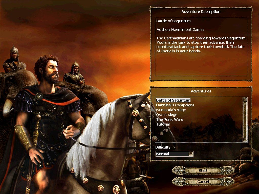 Nemesis of the Roman Empire (Windows) screenshot: Select an adventure to play.