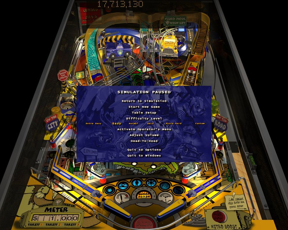 Pro Pinball: Big Race USA (Windows) screenshot: Game paused