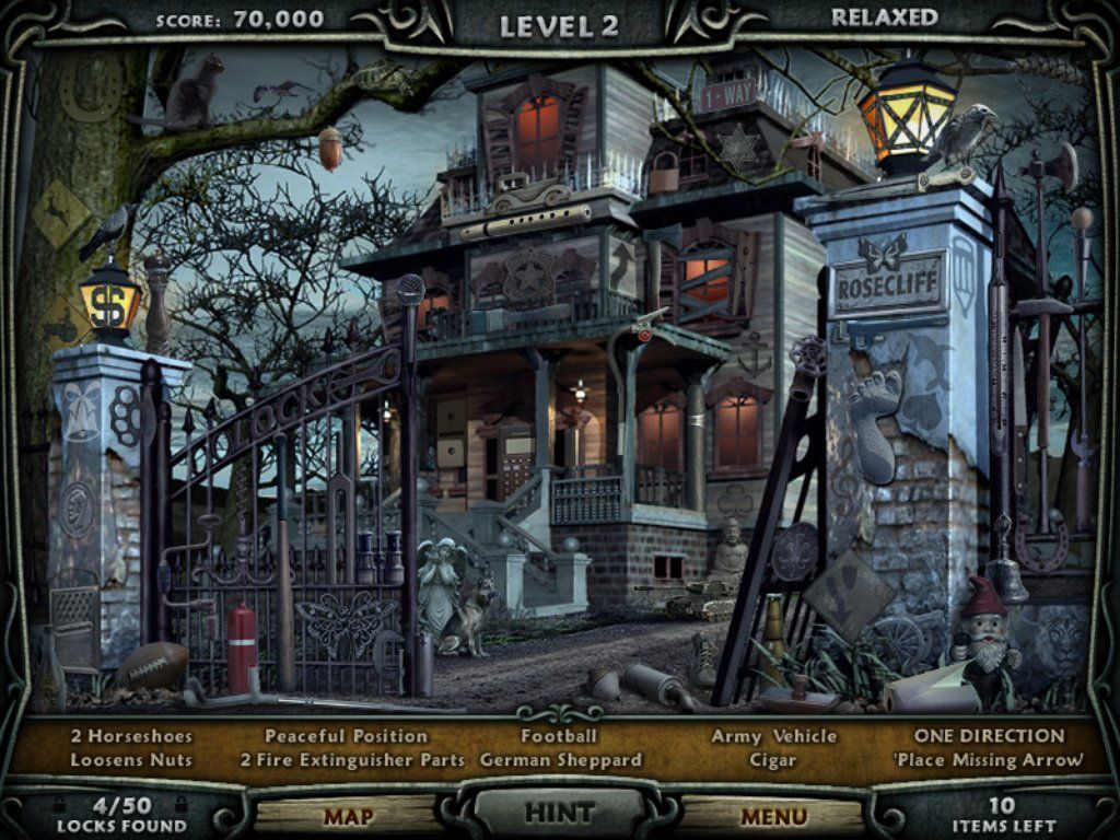 Escape Rosecliff Island (iPad) screenshot: Gate - objects