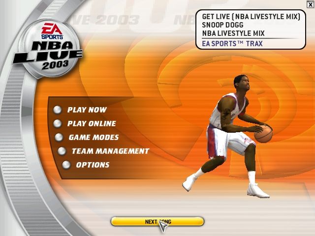 NBA Live 2003 (Windows) screenshot: Title screen.